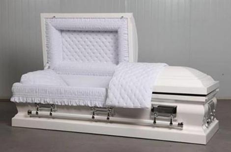 Solid white casket