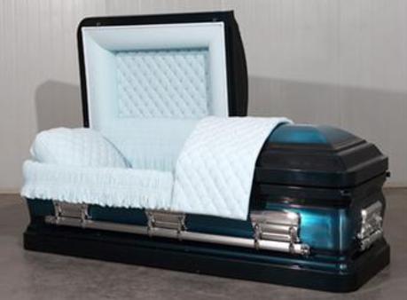 Metalic blue casket